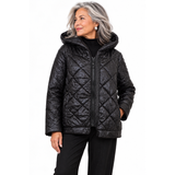Mara Gibbucci Jacket, Quilted With Hood, Black XL