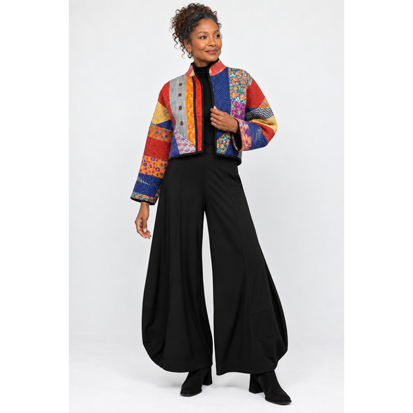 NAMAI Kantha Jacket, Reversible, Cropped, Multicolor S/M