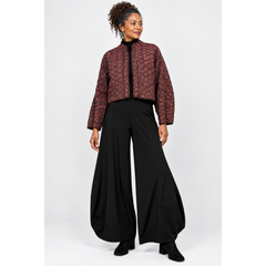 NAMAI Kantha Jacket, Reversible, Cropped, Brown/Plum S/M