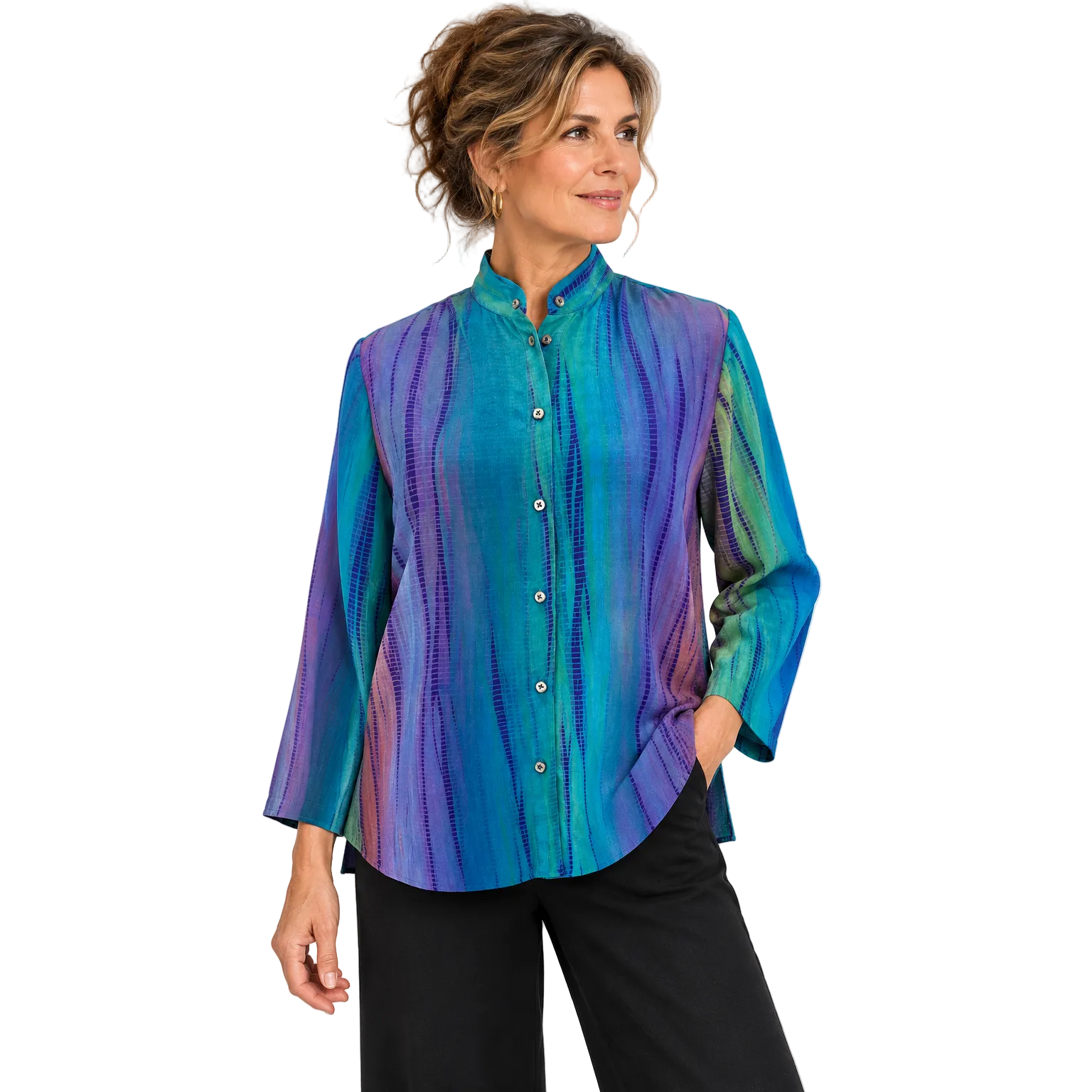 Doshi Shirt, Spirit, Aurora, Purple/Lime/Turquoise/Coral, L