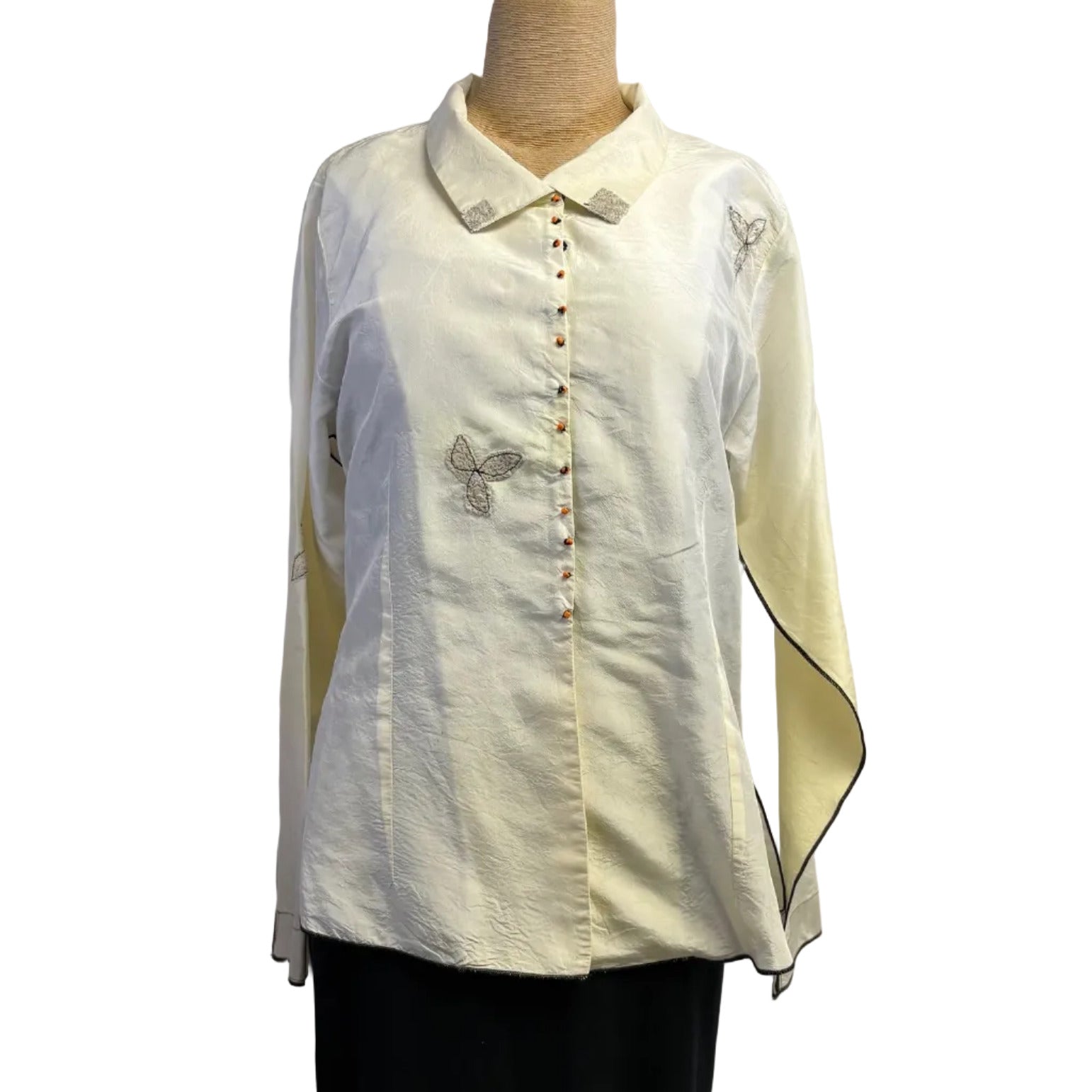Deborah Cross Shirt, Pale Yellow, S