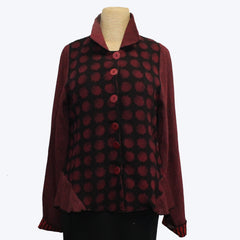 Deborah Cross Shirt, Curve, Cranberry/Black, XXS