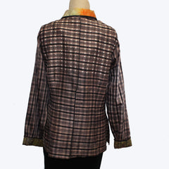 Deborah Cross Shirt, Dart, Tan/Black, XS
