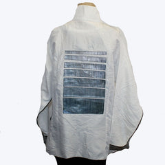 Deborah Cross Shirt, Ivory/Black/Slate, M