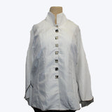 Deborah Cross Shirt, Ivory/Black/Slate, M