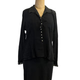 Deborah Cross Shirt, Black/White, XXS
