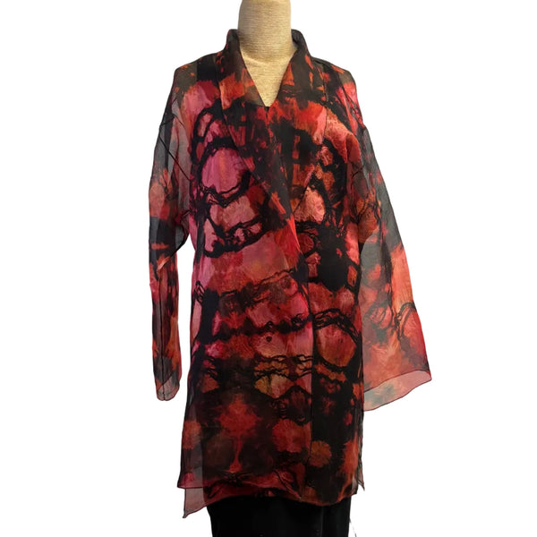 Diane Katz Designs Jacket, Organza, Long, Red/Orange, M