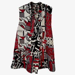 Diane Prekup Vest, Market, Red/White/Black, L