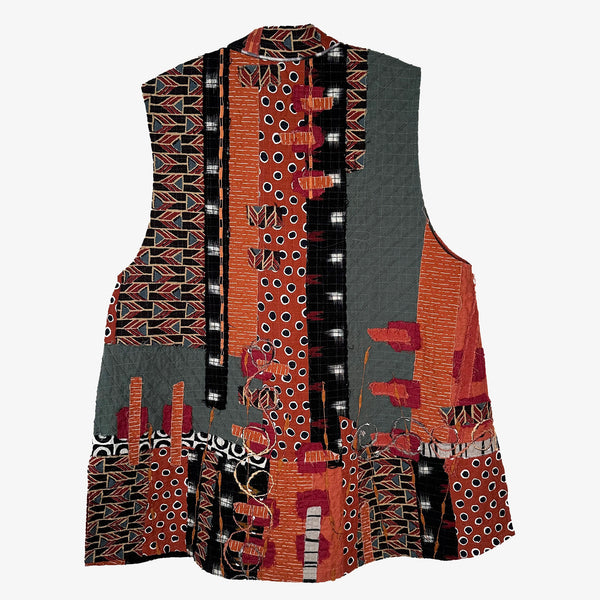 Diane Prekup Vest, Market, Rust/Sage, XS