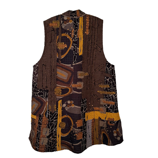 Diane Prekup Vest, Grace, Mustard/Brown, S