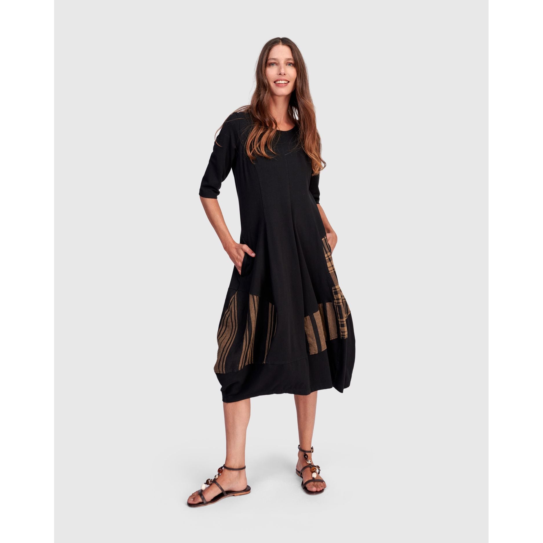 Alembika Dress, Terra, Black/Brown S, M & L
