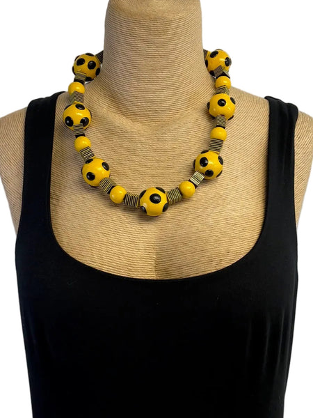 Dawn Siebel Necklace, Bumble Bees, Yellow/Black