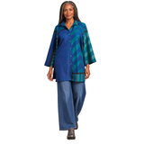 Kay Chapman Shirt,Dream, Patchwork, Turq/Purple, S