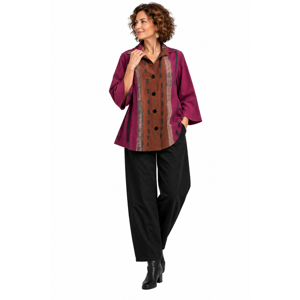 Kay Chapman Shirt, Swing, Splatter, Pink/Rust S