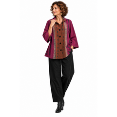 Kay Chapman Shirt, Swing, Splatter, Pink/Rust S