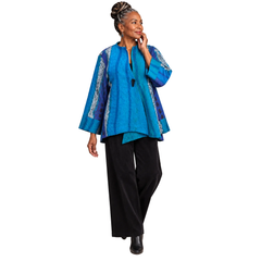 Kay Chapman Jacket, Asymmetrical, Turq/Navy/Arial, S