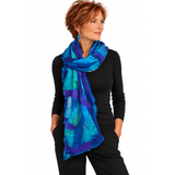 Lyndy Runyon Scarf, Felted, Silk & Novelty Fibers, Turquoise/Blue/Purple