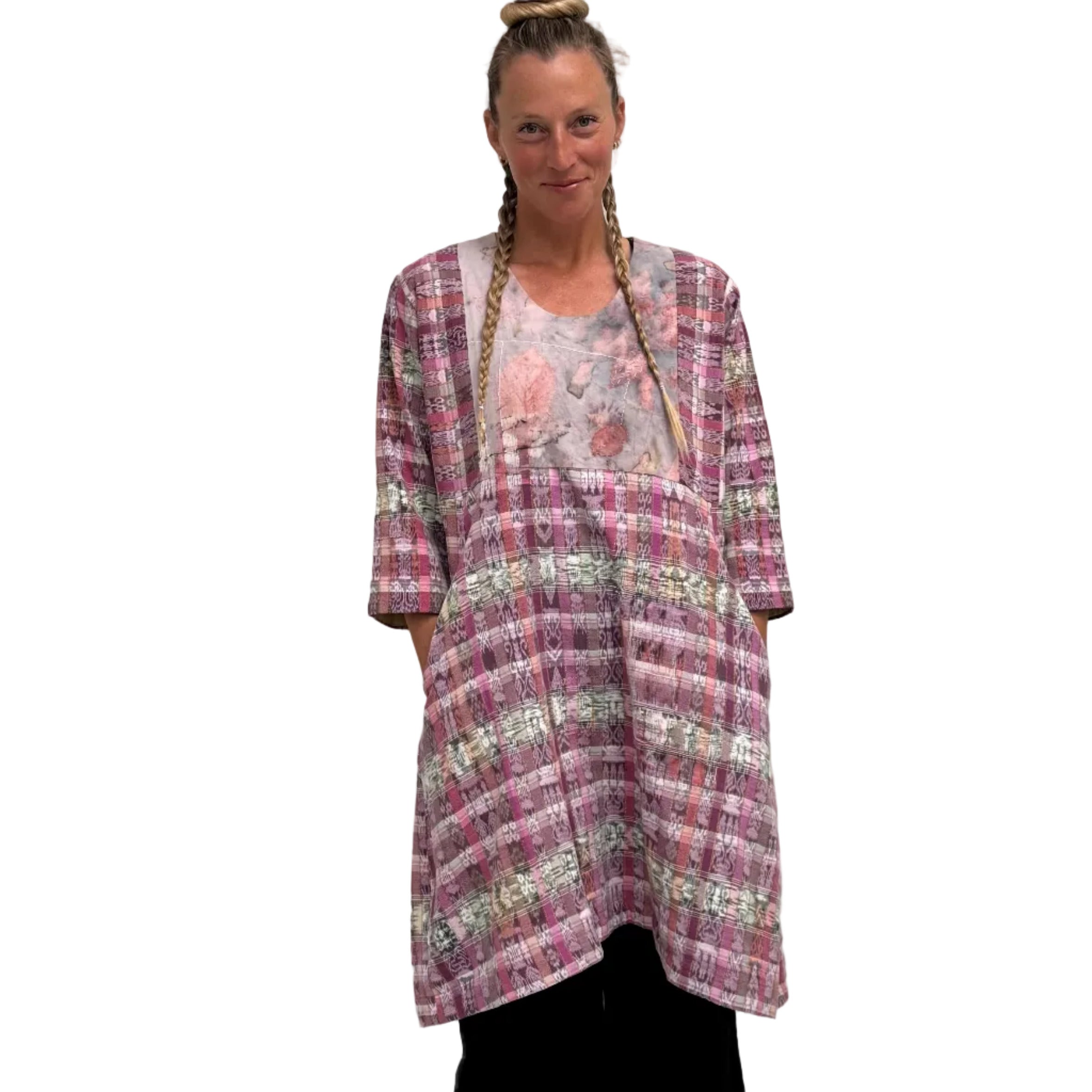 Holly Badgley Dress, Guatemala Ikat, Pink M/L