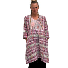 Holly Badgley Dress, Guatemala Ikat, Pink M/L