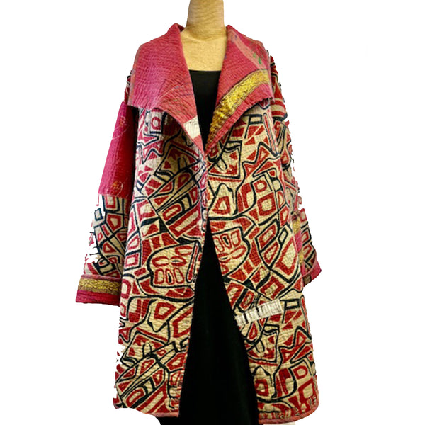 Holly Badgley Coat, K-Nette, Kantha, Rose/Tan/Black, XL