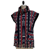 Holly Badgley Cowl Tunic, Heavy Ikat, Blue/Red, M