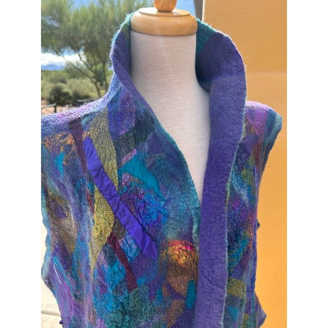 Lyndy Runyon Vest, Felted, Purple M/L