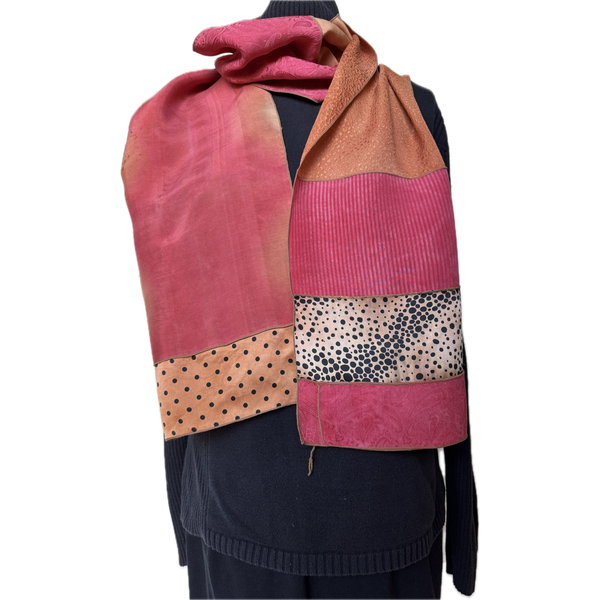 Judith Bird Scarf, SilkSingles, Bold Sunset, Coral/Mango