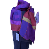 Judith Bird Scarf, SilkSingles, Purple/Magenta Dot