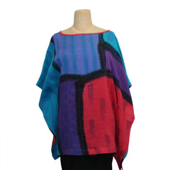 Kay Chapman Tunic, Jerry, Patchwork, Red/Purple/Turquoise, OS