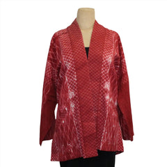 Sudarshan Kimono, Red, Block Print, Fits M-XL