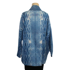 Sudarshan Kimono, Indigo, Hand-Blocked Designs, Fits M-XL