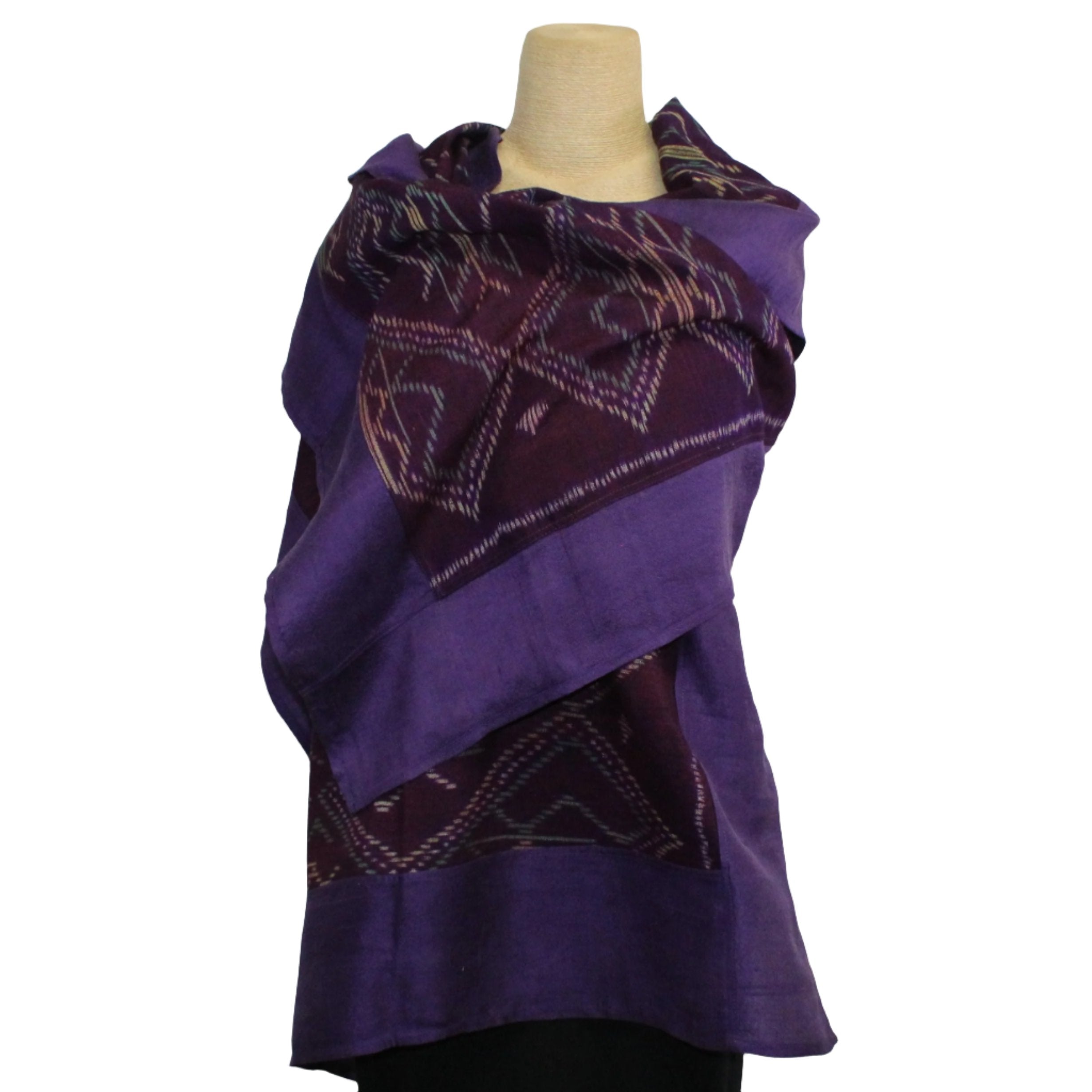 Ock Pop Tok Shawl, Vintage Ikat Purple & Lavender #08