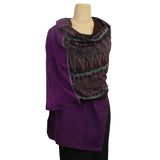 Ock Pop Tok Shawl Vintage Ikat, Purple/Burgandy #04