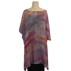 Teri Jo Summer Tunic, Raspberry/Pastels, OS, Fits M-XL