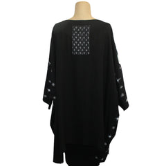 Catherine Bacon Tunic, Mosaic, Butterfly, Black/Camel/Ivory, Fits M-XL