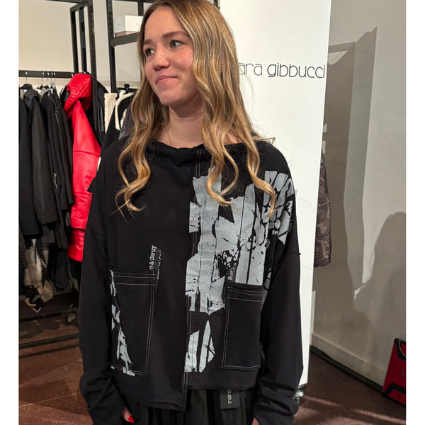 Mara Gibbucci Pullover, Black/Grey/White M/L & L/XL