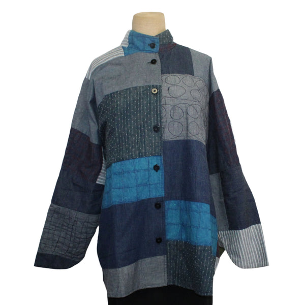 M Square Jacket, Circular, Blue/Grey M/L