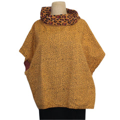 Yaza Reversible Topper, Wood Block, Gold/Autumn  L/XL