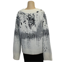 IVKO Sweater, O Neck, Favela Pattern, White/Black S & M