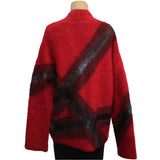 Pier Antonio Gaspari Cardigan, Tartan Print, Red/Black, M