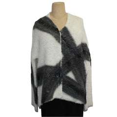 Pier Antonio Gaspari Cardigan Sweater, Latte/Black/Grey, L