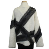 Pier Antonio Gaspari Cardigan Sweater, Latte/Black/Grey, L