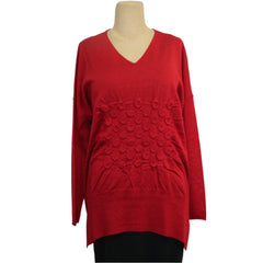 Pier Antonio Gaspari Sweater, Pleated, Red S & M