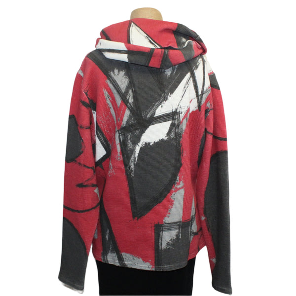 Andrea Geer Fitted Top With Scarf, Red/Black/White/Grey M