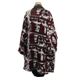 Mara Gibbucci Coat, Black/White/Maroon S/M, L/XL & XL/XXL