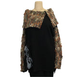 Mara Gibbucci Tunic, Cowl Neck, Black/Multi-Color M/L & XL