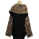 Mara Gibbucci Tunic, Cowl Neck, Black/Multi-Color M/L & XL