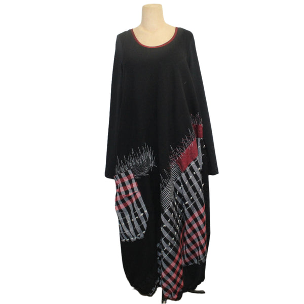 Mara Gibbucci Dress, Artistic Print, Black/Red S, M & L