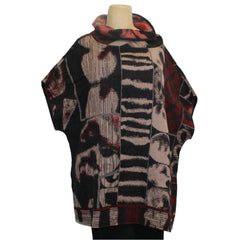 Yaza Pullover, Shangrila Reversible, Black/Taupe/Maroon, Fits M-XL