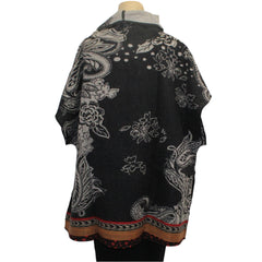 Yaza Topper, Paisley, Reversible, Black/Taupe, Fits M-XL